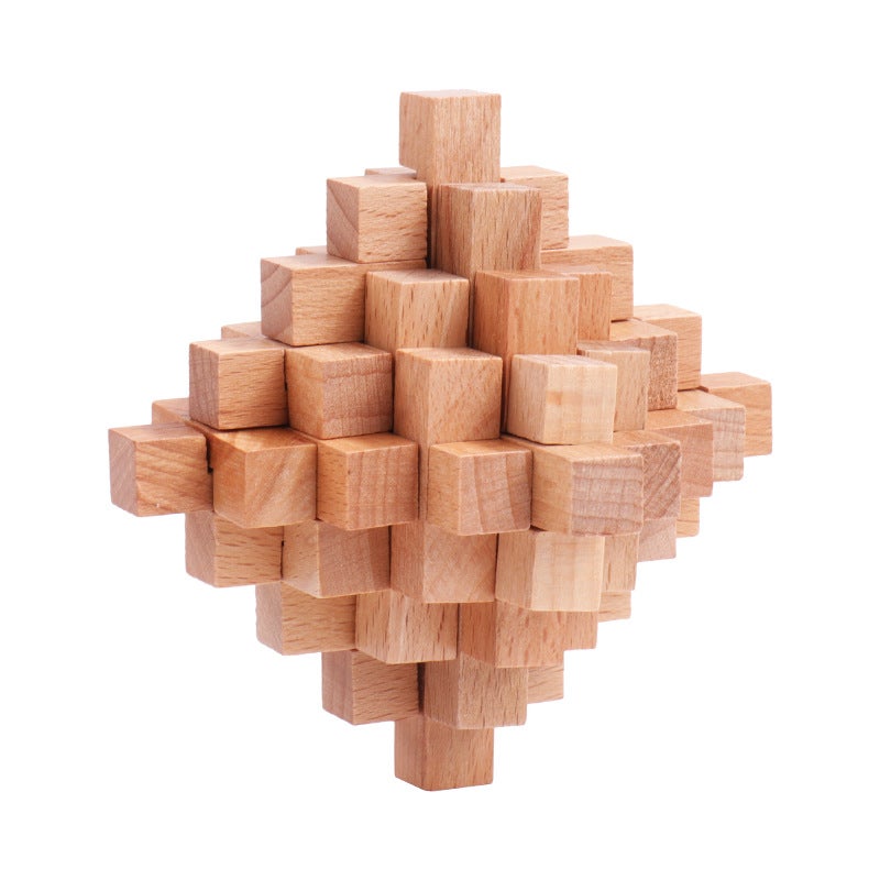 Children'S Educational Gifts Mortise And Tenon Kongming Lock Luban Lock Full Set Of Wooden Year-Old Suit Gift Toys Nostalgic - Image 1